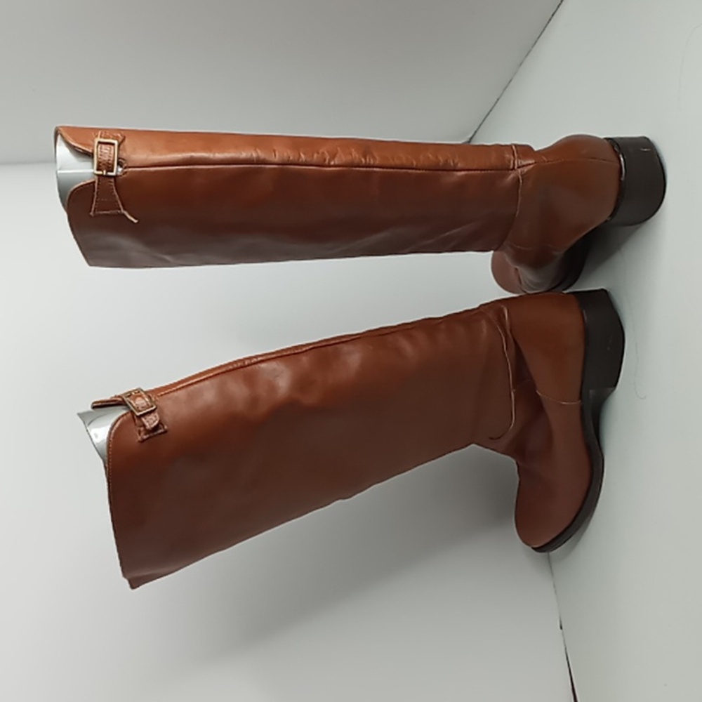 Jenrigo Tall Leather Boots made in Italy - Cognac- size 38.5 - Picture 2 of 10